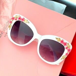 White Floral Cat Eye Sunglasses